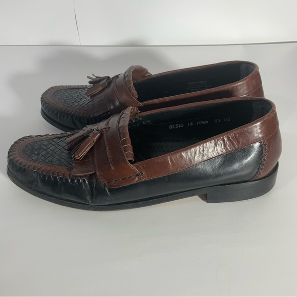 Nunn Bush Slip On Two-Toned Leather black & brown woven toe, kiltie loafer 10.5 main image 13